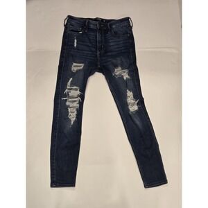 Hollister High Rise Super Skinny Jeans Women's 5S W27 L26 Distressed Dark Wash